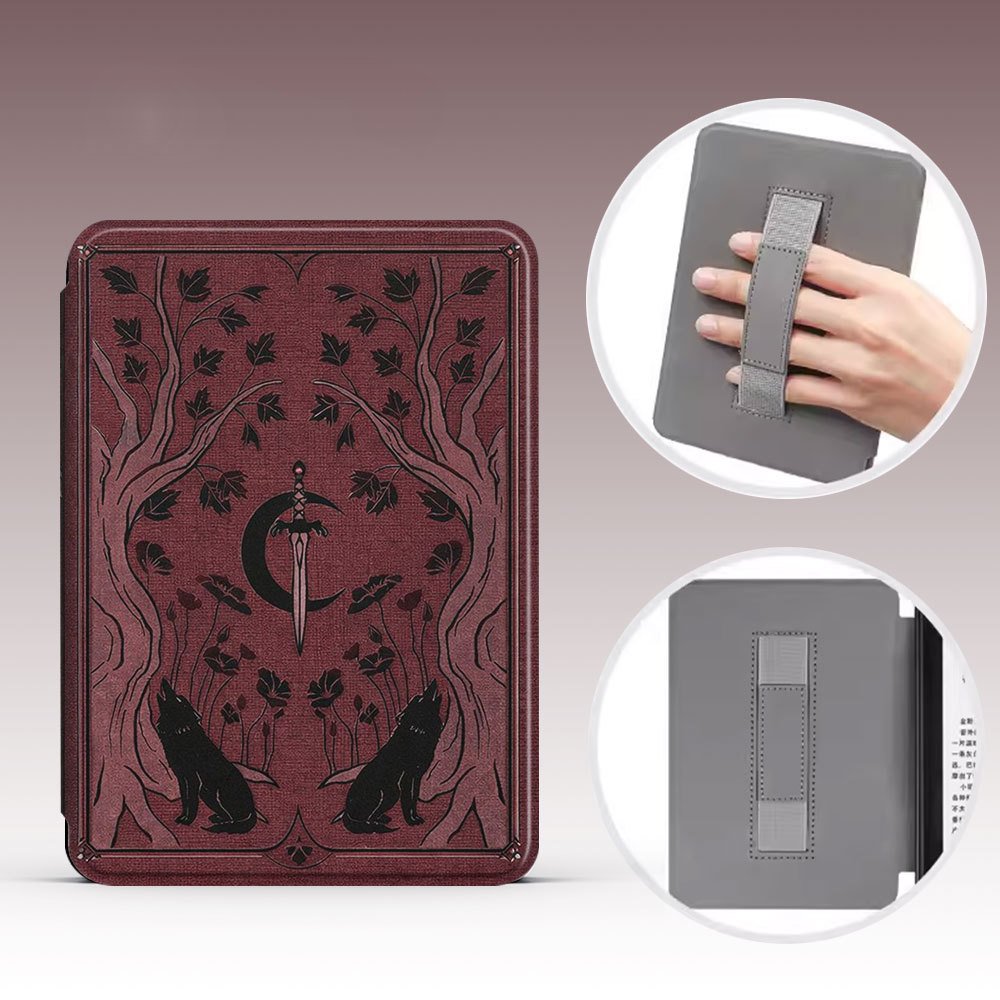 Sword And Dragon Magnetic Kindle Case Red