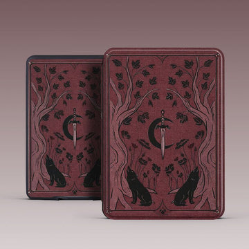 Sword And Dragon Magnetic Kindle Case Red