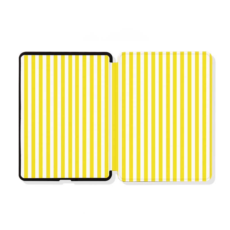 Yellow And White Stripes Case For Kindle Device