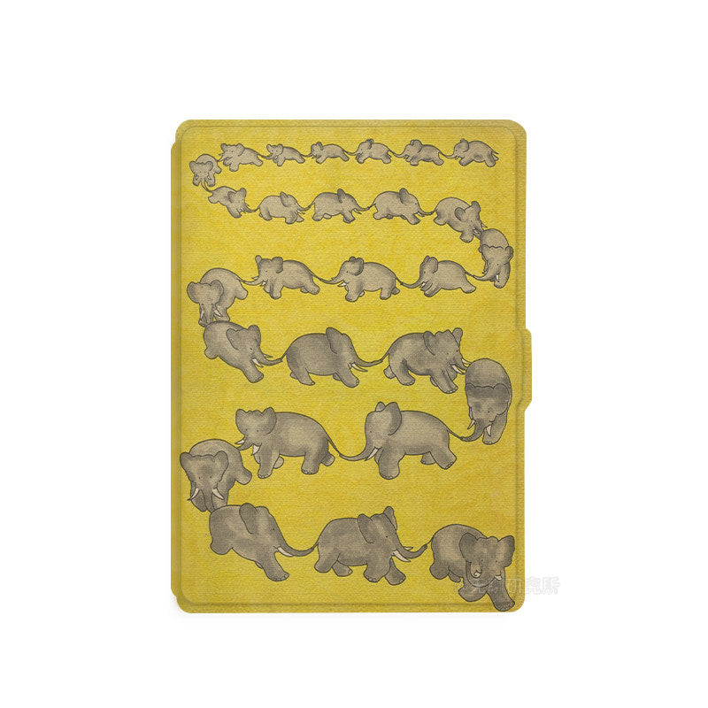 Yellow elephant Print Kindle Case